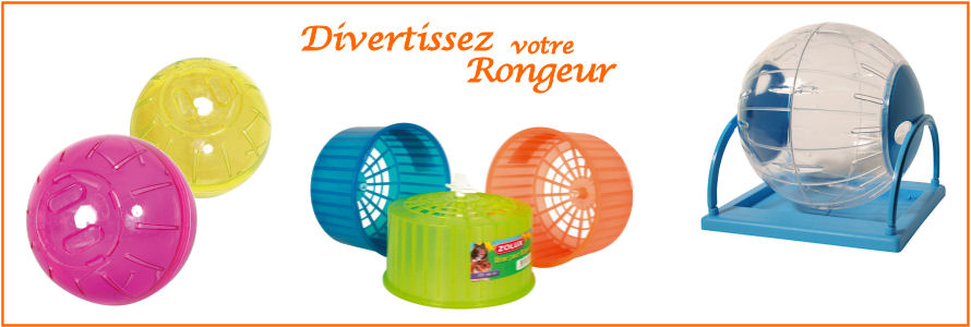 Boules et roues d'exercices pour rongeurs